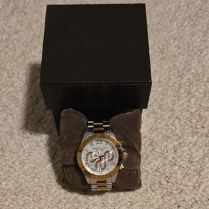 Michael Kors Two-Tone Silver and Gold Chronograph Watch
